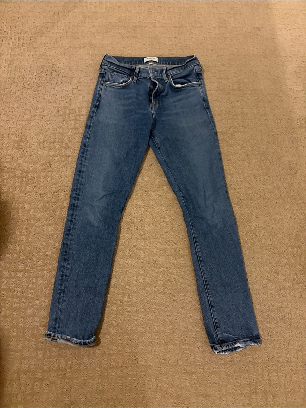 Agolde Toni Midrise Straight Leg Jeans in Medium Blue